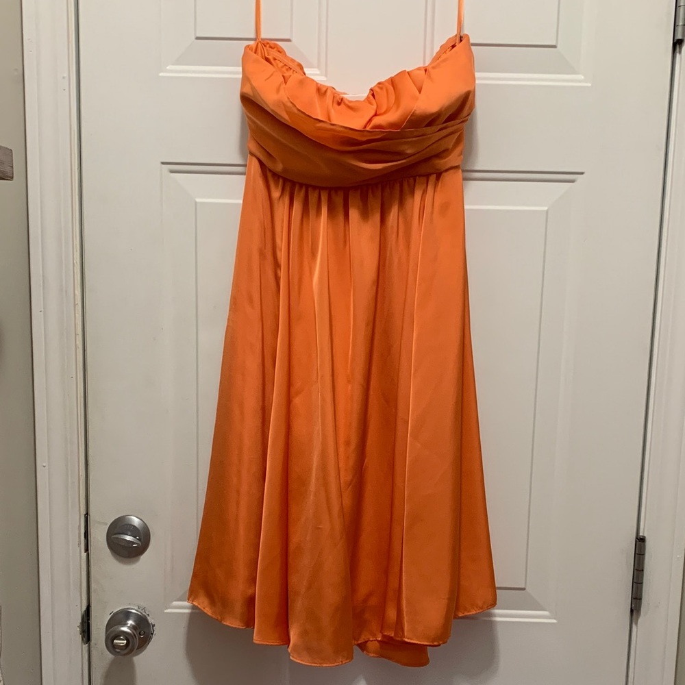 The Limited HOCO Bright Orange Satin Cocktail Dress Size 4